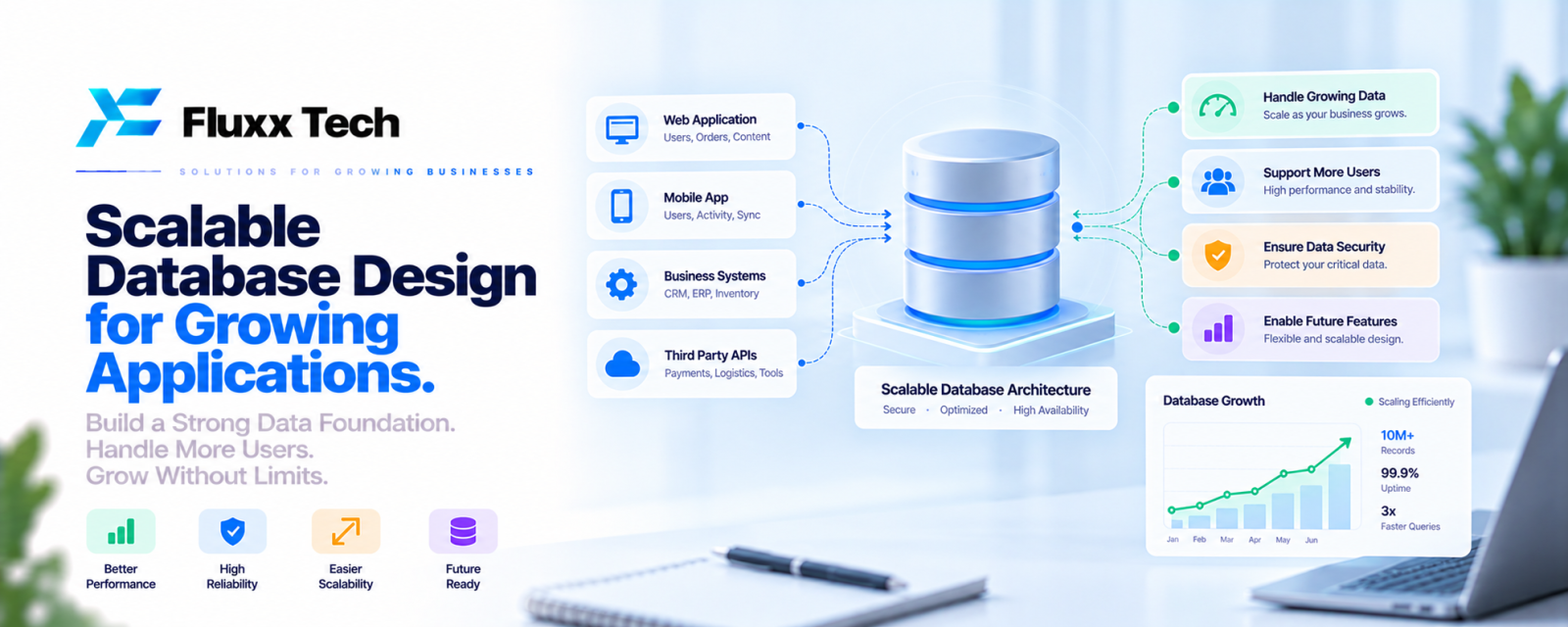 Scalable Database Design for Growing Applications